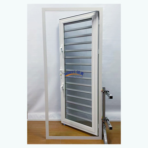 Aluminum Jalousie Shutter for Window Door Glass Exterior Storm Protection Interior Swing Style Window Louvre Fiberglass Screen
