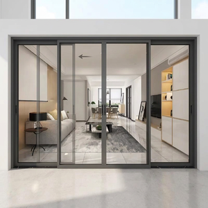 Powder Coated Double Glazed Large View Exterior Aluminum Sliding Door