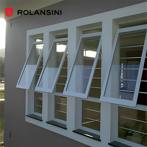 Modern Kitchen Vertical Swing Awning Window Aluminum Frame Double Hung Windows Stainless Steel Screen Doors