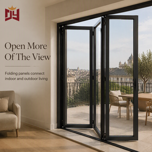 CE Certified Aluminium Slim Frame Bifold Door With Custom Size For Villa Patios And Balconies