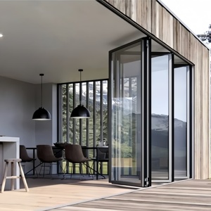 Customized Wholesale Aluminum Doors And windows With Double Tempered Glazed Balcony Door Energy Efficient Aluminum Folding Door