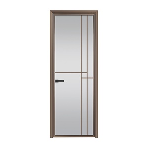 Black Aluminum French Doors Double Glass for Villa Front Balcony Patio Finished Interior Windows Doors