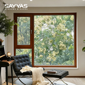SAYYAS F120 Fixed Modern Luxury Aluminum Clad Wood Windows Anthracite