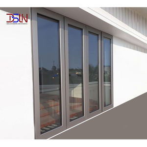 Aluminum-plastic Co Casement Window Anthracite Grey Double Glazing Swing