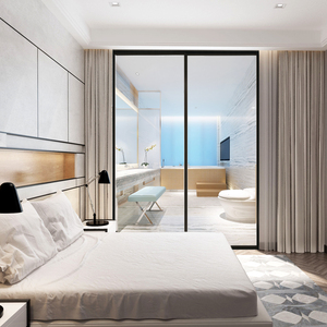 Fuson Aluminium Sliding Door Frame Wardrobe Shower Glass Sliding Door