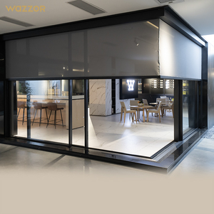Wazzor Energy Efficient Aluminum Sliding Doors With Tempered Glass Frameless Patio Balcony Interior Spaces Aluminum Sliding Door