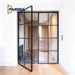 Modern Indoor Aluminium French Casement Swing Glass Door