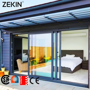 Customized As2047 Australia Sliding Door Double Glazed Cavity Glass Sliding Stacker Doors Exterior Balcony Aluminum Sliding Door