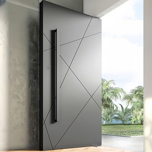 ZEKIN New Style Customized Entrance Pivot Front Entry Aluminum Pivot Door Luxury Villa Modern Glass Door For Houses Smart Lock