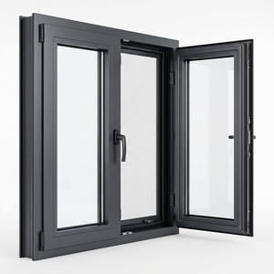 Modern Design Thermal Break Soundproof Double Glass Aluminium Openswing windows For Luxury Residential Villa With Screen Window