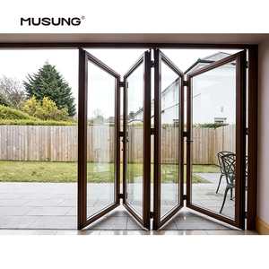 Outdoor Exterior Aluminum Accordion Bifold Folding Patio Doors Modern Balcony Design