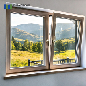 Modern Wood Aluminum Window Casement Fireproof Anti-Theft Double Glazed CSA Certified
