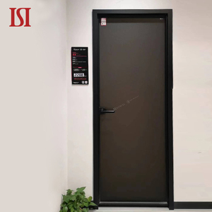 Top Brand Modern Simple Aluminum Swing Door Black Aluminum Frame Bedroom Custom Minimalist