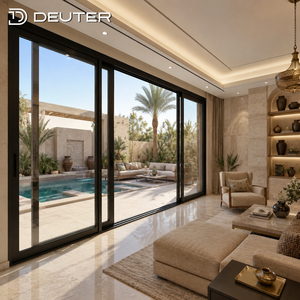 Heavy Duty Aluminum Lift Slide Door Wood Finish