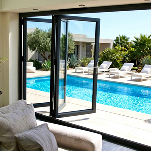Double Glazing Hurricane Impact Bi-folding Aluminum Patio Door