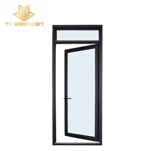 YY Windows High Quality Aluminium Double Tempered Glass Energy Efficient Casement Door