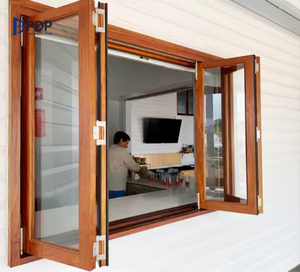 Fashionable Smooth-Operating Flyscreen Aluminum Clad Wood Folding Windows Exterior Outdoor School Solutions