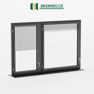 Lukliving Aluminium Glass Casement Windows With Inserted Blinds Built-in Blinds Privacy Design