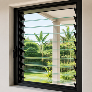 Adjustable Tempered Glass Louver Aluminum Window