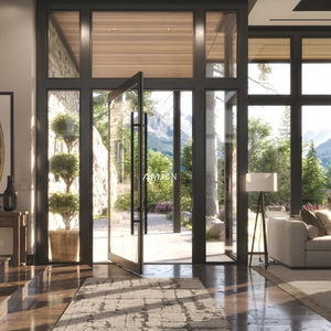 Commercial Modern Aluminium Glass Exterior Swing Pivot Door