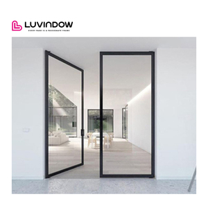 Aluminum Alloy Accents Frosted Glass Privacy Panels Vintage Aluminum Doors