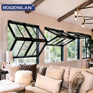 Fold up Black Aluminum Tempered Double Glass Accordion Bifold Windows