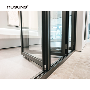 Standard Outdoor Aluminum Folding Door Double Tempered Glass