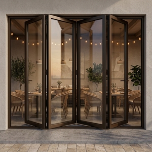 Clearview Bifold Doors Frameless Folding Glass Doors System Aluminium Glass Door