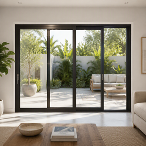 Aluminium Sliding Door with Double Glazing Tempered Glass Modern Design Sound Insulation Workshop Use Apro Brand