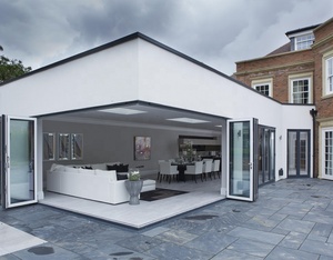 Aluminum Patio Balcony Double Glass Exterior Accordion Folding Door