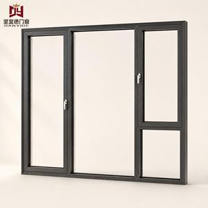 Custom Thermal Break Aluminium Casement Windows Low E Insulated Tempered Glass