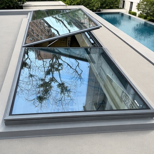 Electric Aluminum Roof Window Motorized Pitched Skylight with Built-in Blind Mosquito Net Double Glazed Remote Control for Roof