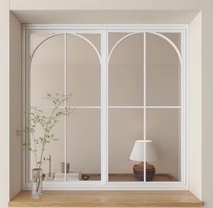 White French Grid Window Modern Style Aluminum Fixed Window Custom Exterior