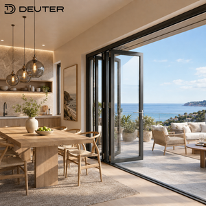 Seaside Villa Aluminum Folding Glass Doors Thermal Break