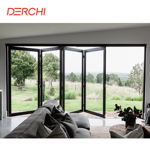 Hot Sale Indoor Aluminum windows and Doors Exterior Balcony Soundproof Double Glass Bi Fold Doors