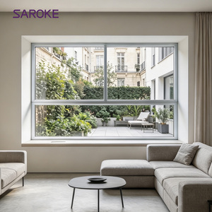 Thermal Insulated Simple Design White Aluminum Sliding windows