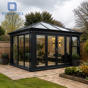 Modern Aluminium Veranda with Sliding Glass Doors for Outdoor Living Sunroom