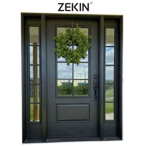 Modern Commercial Entrance Door Steel Aluminum Alloy Pivot Front Entry Door
