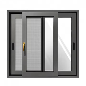 Modern Double Glazed Aluminum Profile Windows Stainless Steel Screen Netting Glass Sliding Door Window