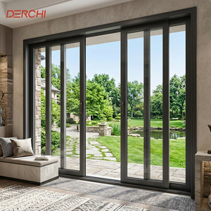 DERCHI Multi Panel Aluminum Sliding Door Security Hurricane Proof Sliding Patio Door