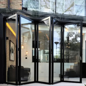 Patio Black Aluminum Glass Bifold Door