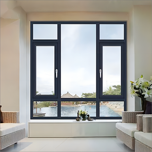 Energy Efficient Triple Glass Insulation Modern House Window Aluminum Pine Wood Casement Windows