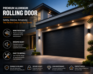 Heavy Duty Insulated Aluminum Roller Shutter Door Storm Proof Security Extruded Slats Rolling Doors