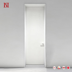 White Modern Custom MDF Wood Door With Aluminum Frame