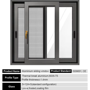 Custom Ventilation Glass Courtyard Window Aluminum Sliding Window