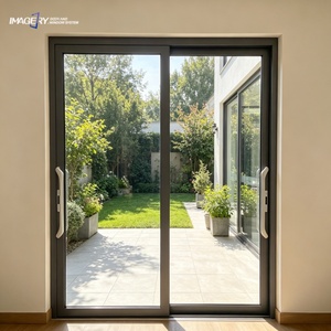 Modern House Aluminum Sliding Door Double Tempered Glass Soundproof