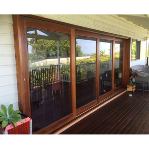 Aluminum Clad Timber Lift and Slide Glass Door Double Glazed Patio Door for Villa Residential House