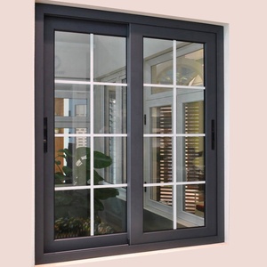 Double Glazed Aluminium Profile Sliding windows With Grid
