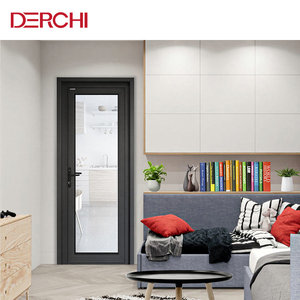 Black Aluminum Frame Frosted Glass Interior Doors Apartment Bedroom Doors Design