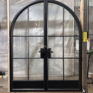 Minimalist Design Black Metal French Doors